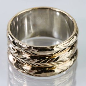 .925 Sterling Silver Gold Plated Stacked Ring Band
